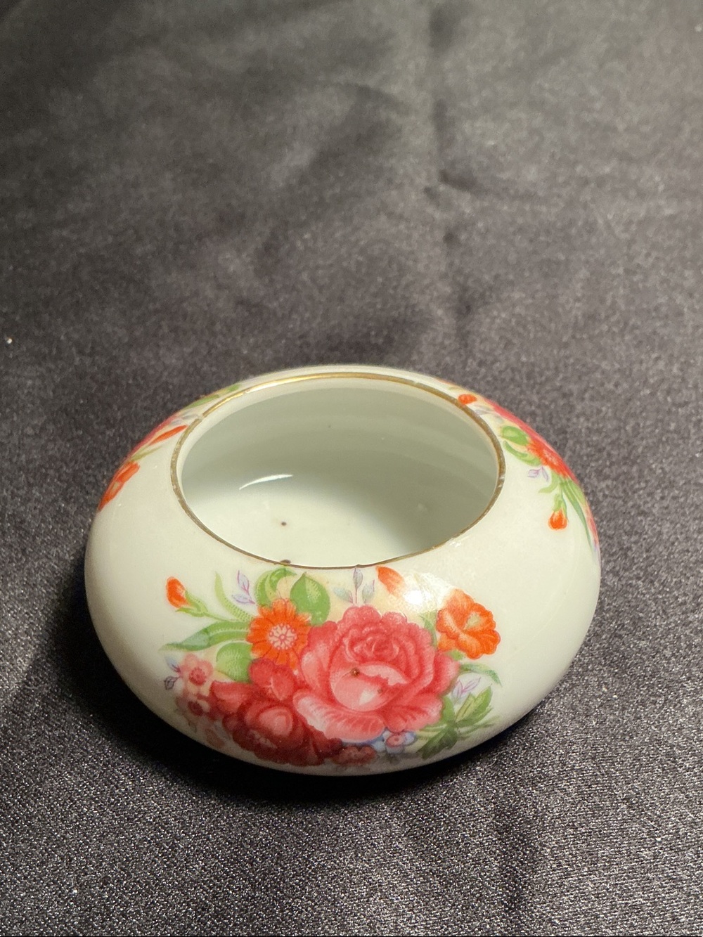 Vintage Japan Porcelain Floral Desk Trinket Bowl Envelope & Stamp Moistener